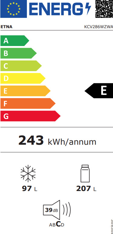 ETNA KCV286WZWA energielabel
