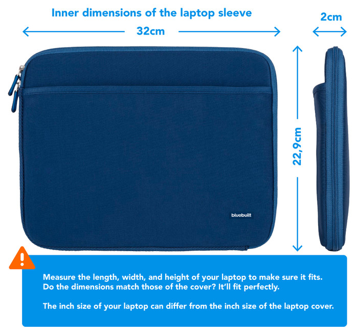 BlueBuilt Laptop Sleeve Width 32cm 13 - 14 inches Blue visual Coolblue 2