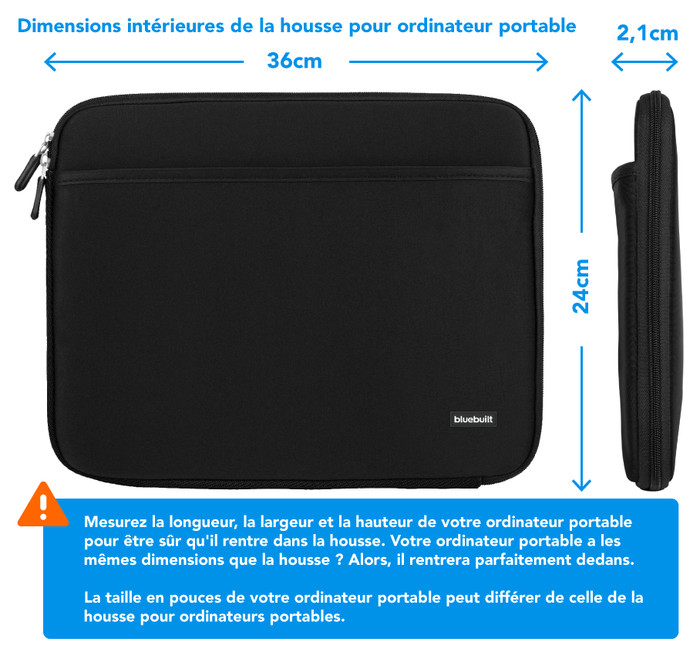 BlueBuilt Housse pour Ordinateurs Portables Largeur 36 cm 15 Pouces S Noir + Nexum Souris Sans Fil visuel Coolblue 2