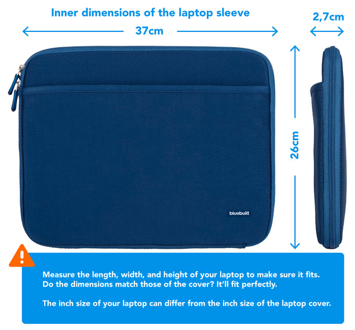BlueBuilt Laptop Sleeve Width 37cm 15 - 16 inches M Blue visual Coolblue 2