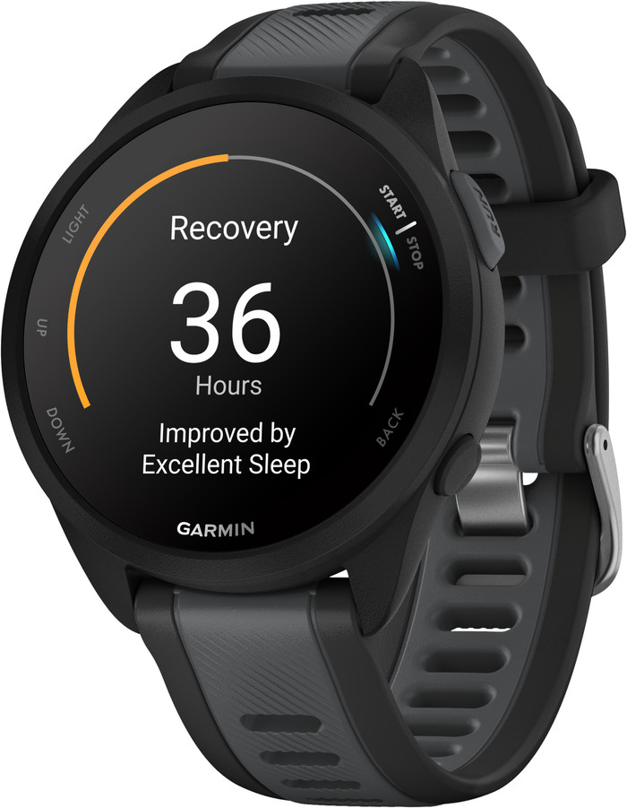 Garmin Forerunner 165 Noir/Gris côté droit