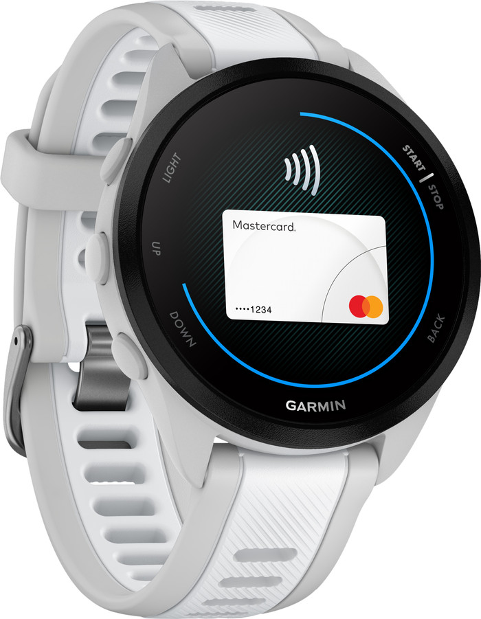 Garmin Forerunner 165 Grijs/Wit linkerkant