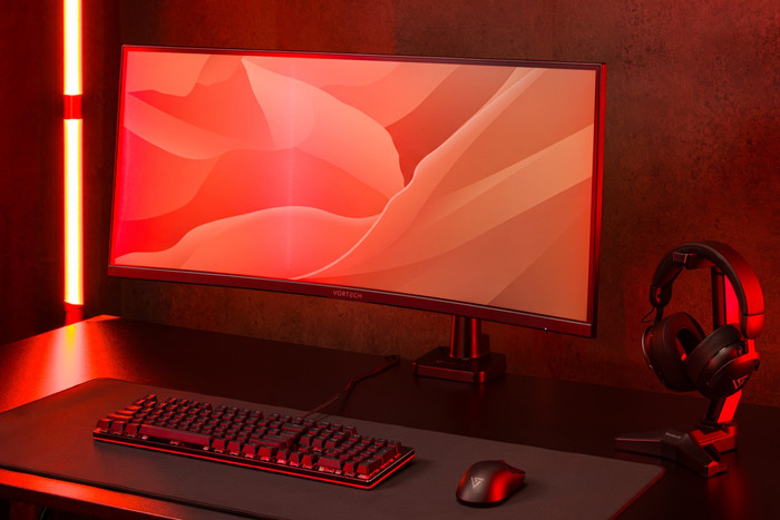 Vortech Pro 34 Pouces Quad HD Incurvé + Vortech Bras d'Écran PC avec Vérin à Gaz produit à l'usage
