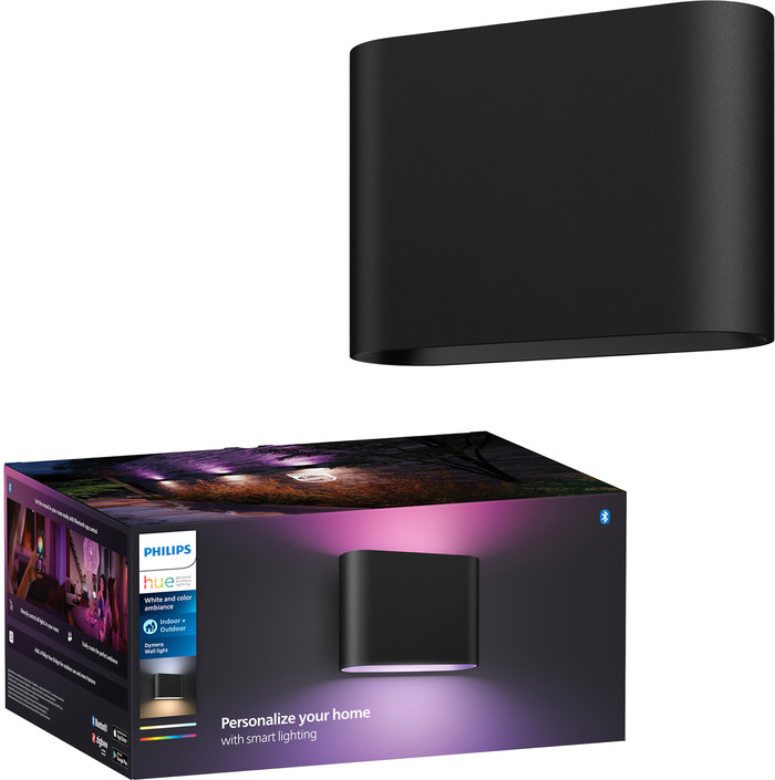 Philips Hue Dymera muurlamp - White and Color - Zwart voorkant