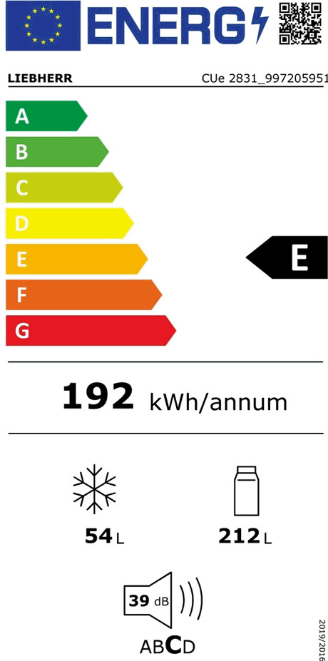 Liebherr CUe 2831-26 energy label