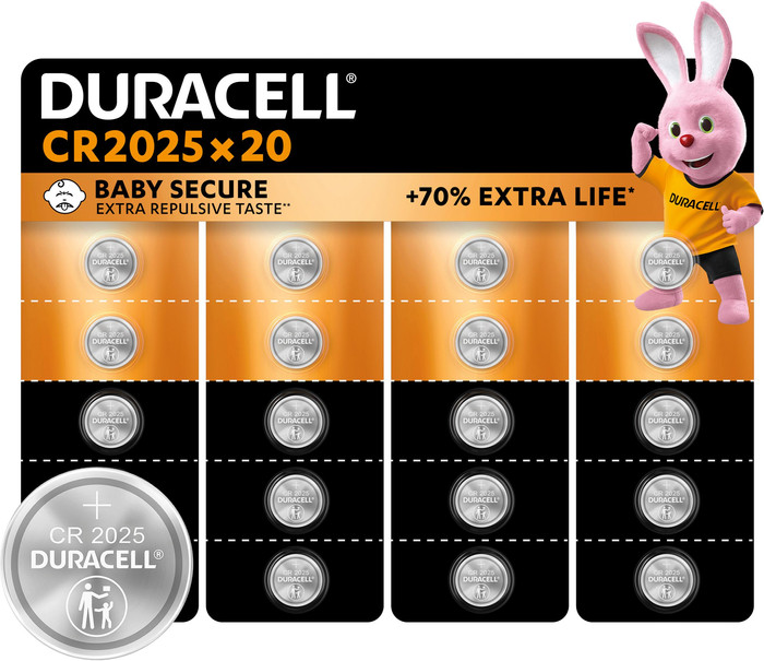 Duracell Specialty CR2025 lithium knoopcelbatterijen 3V 20 stuks Main Image
