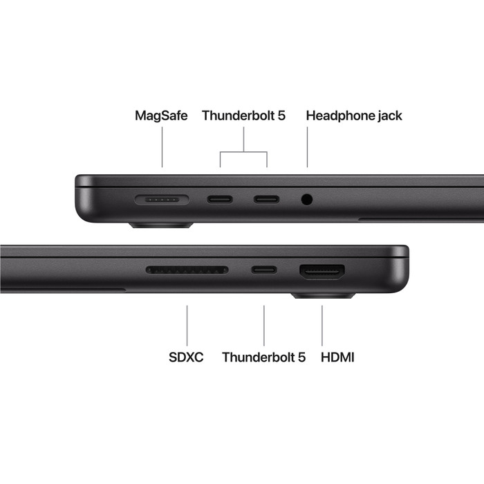 Apple MacBook Pro 14 Pouces M5 Pro (CPU 15 Cœurs / GPU 16 Cœurs) 24 Go/1 To Noir QWERTY visuel fournisseur