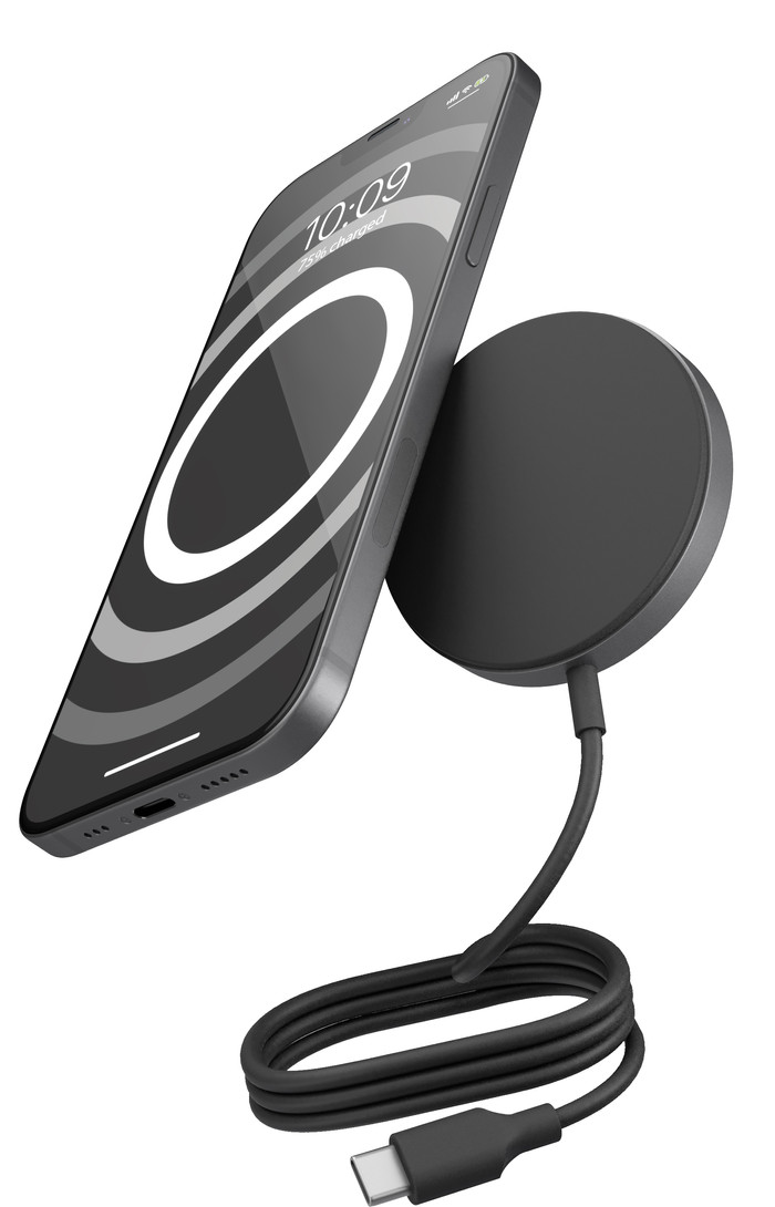 Zens Pro 1 MagSafe en Qi2 Draadloze Oplader 15W Zwart product in gebruik