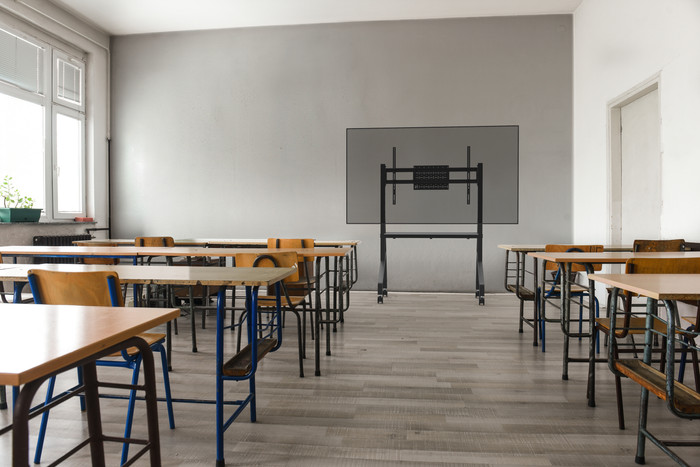 Neomounts MOVE Go FL50-525BL1 mobiele vloersteun Zwart product in gebruik