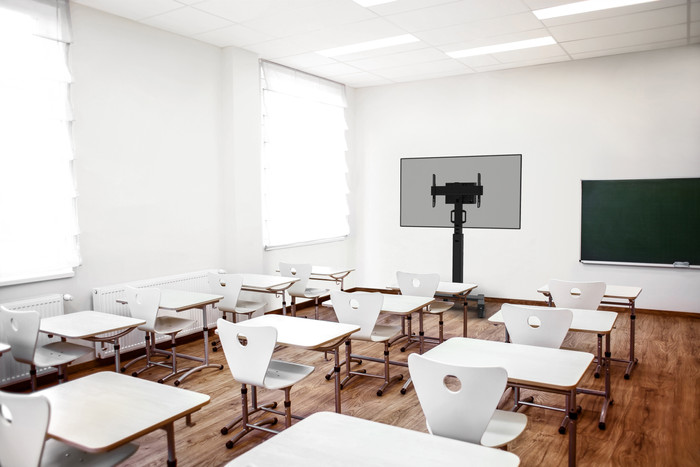 Neomounts MOVE Up FL50S-825BL1 mobiele vloersteun Zwart product in gebruik