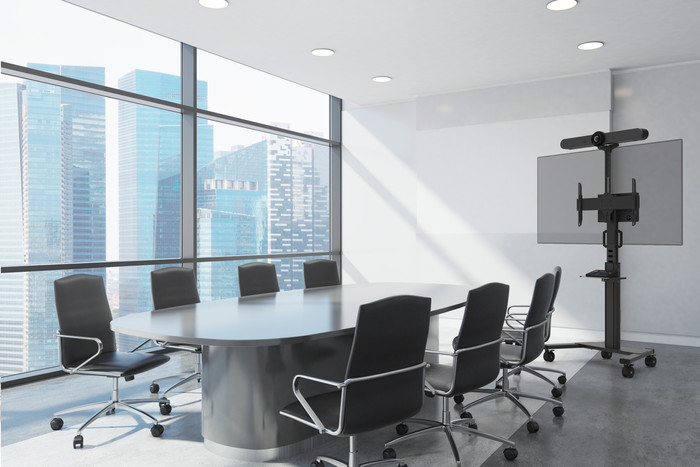 Neomounts MOVE Up FL50S-825BL1 mobiele vloersteun Zwart product in gebruik