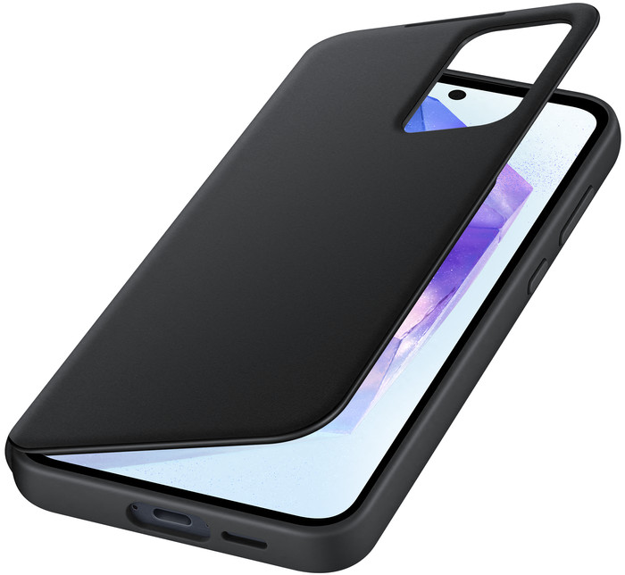 Samsung Galaxy A55 Smart View Book Case Zwart voorkant
