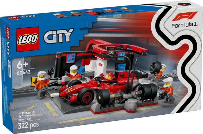 LEGO City F1 Pitstop en Pitcrew met Ferrari Auto 60443 verpakking