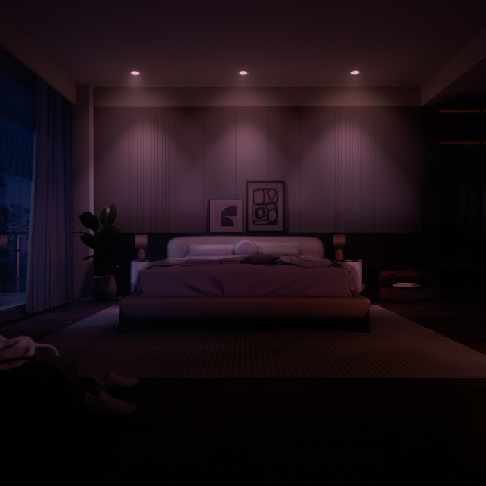 Philips Hue Inbouwspot Slim - White and Color - 90mm - Wit product in gebruik