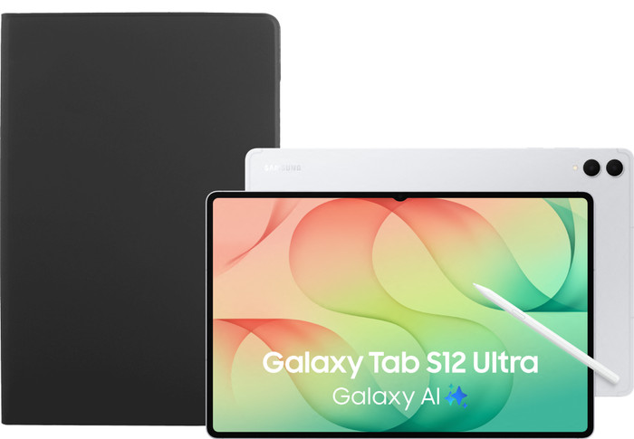 Samsung Galaxy Tab S12 Ultra 14.6 inches 256GB WiFi Silver + BlueBuilt Book Case Black Main Image