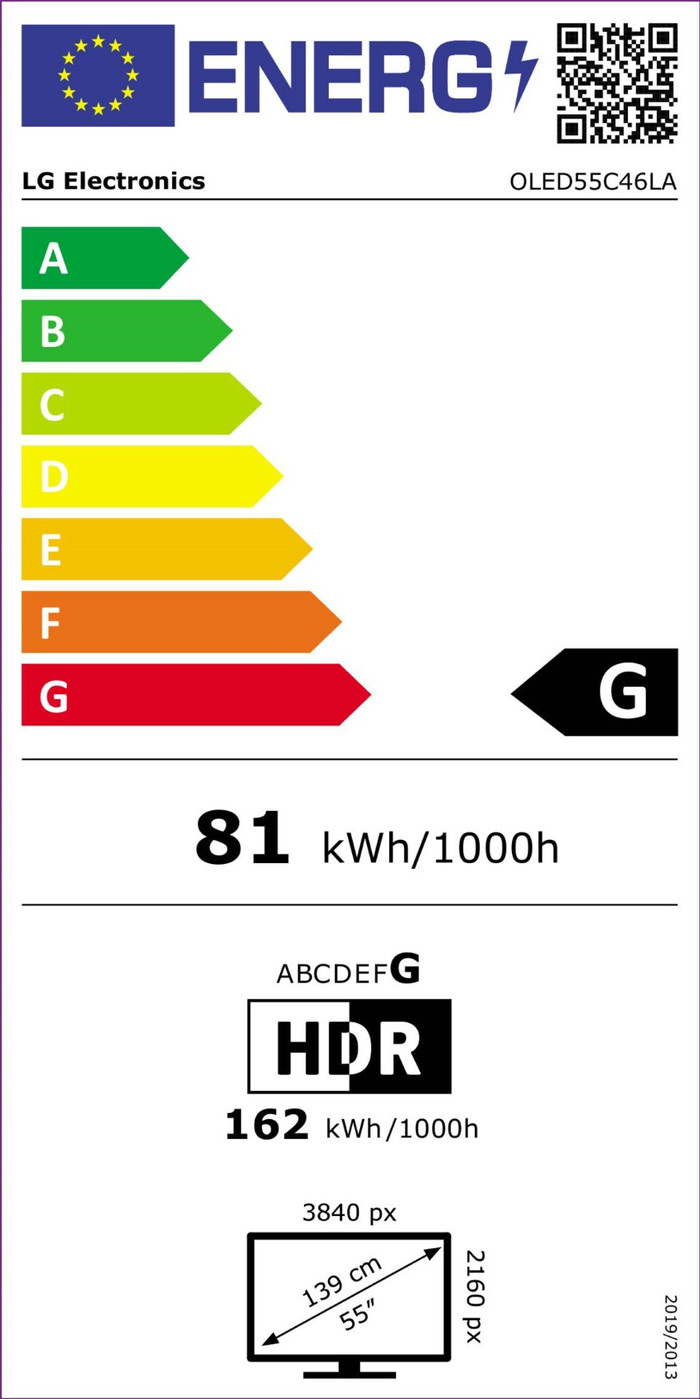 LG OLED55C46LA (2024) energy label
