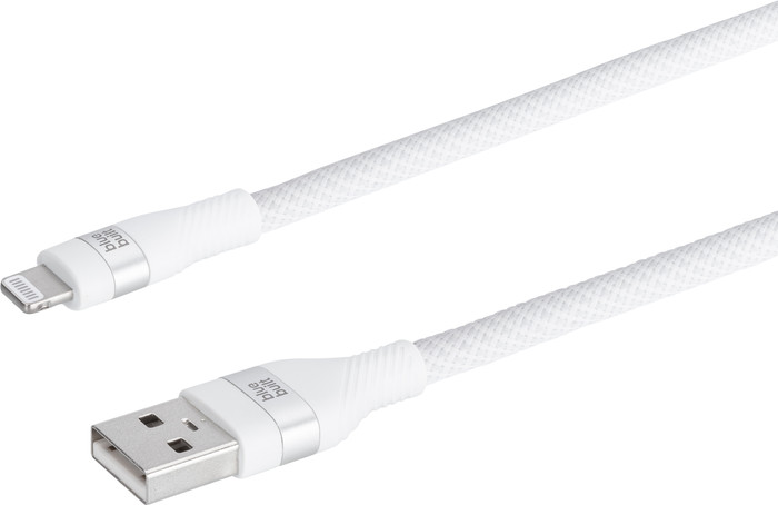 BlueBuilt Usb A naar Lightning Kabel 3m Nylon Wit rechterkant