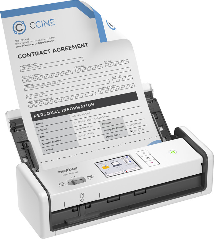 Brother ADS-1800W Scanner left side