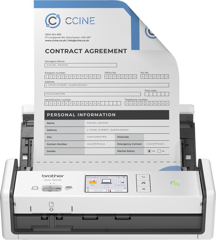 Brother ADS-1800W Scanner front