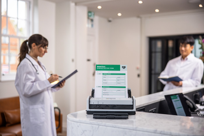 Brother ADS-1800W Scanner product in use