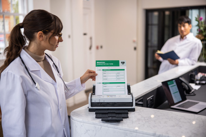 Brother ADS-1800W Scanner product in use