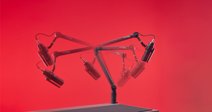 HyperX Caster Mic and Camera Arm product in use