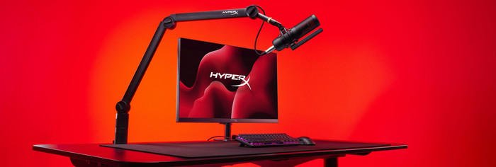 HyperX Caster Mic and Camera Arm product in use