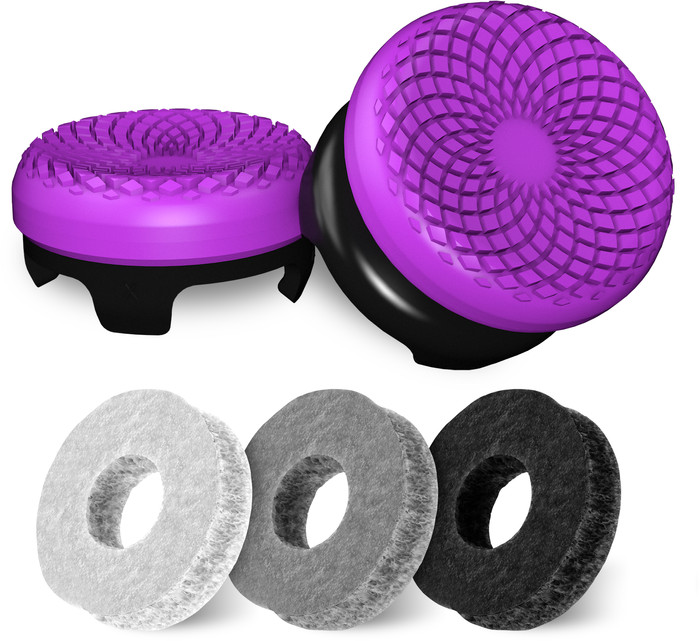 KontrolFreek Frenzy AimBoost Appui-pouces + Anneaux de Précision Mauve/Noir PS5/PS4 avant