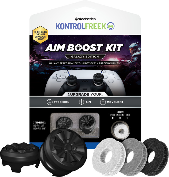 KontrolFreek Galaxy AimBoost Appui-pouces + Anneaux de Précision Noir PS5/PS4 Main Image