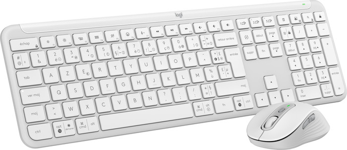 Logitech MK950 Signature Clavier Sans Fil Connecté et Souris Combo Azerty Blanc Main Image