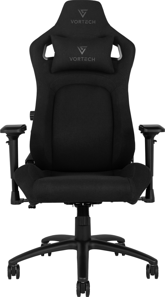 Vortech Pro Gamestoel Zwart + Vloermat voorkant