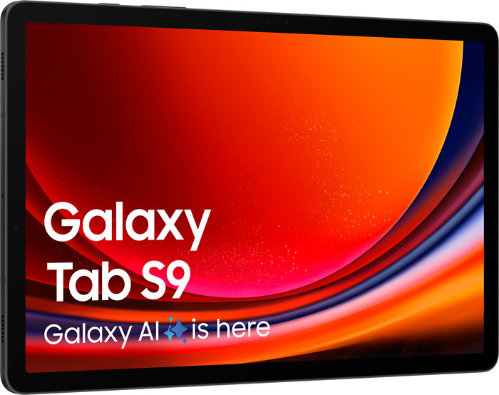 Samsung Galaxy Tab S9 11 inch 256 GB Wifi en 5G Zwart + Beschermpakket linkerkant