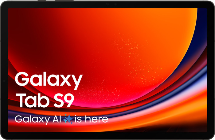 Samsung Galaxy Tab S9 11 inch 256 GB Wifi en 5G Zwart + Beschermpakket voorkant