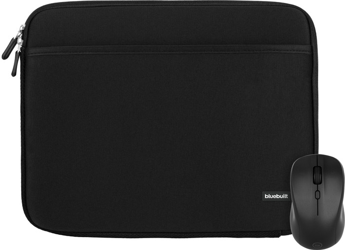BlueBuilt Laptophoes breedte 36 cm 15 inch S Zwart + Nexum Draadloze muis Main Image
