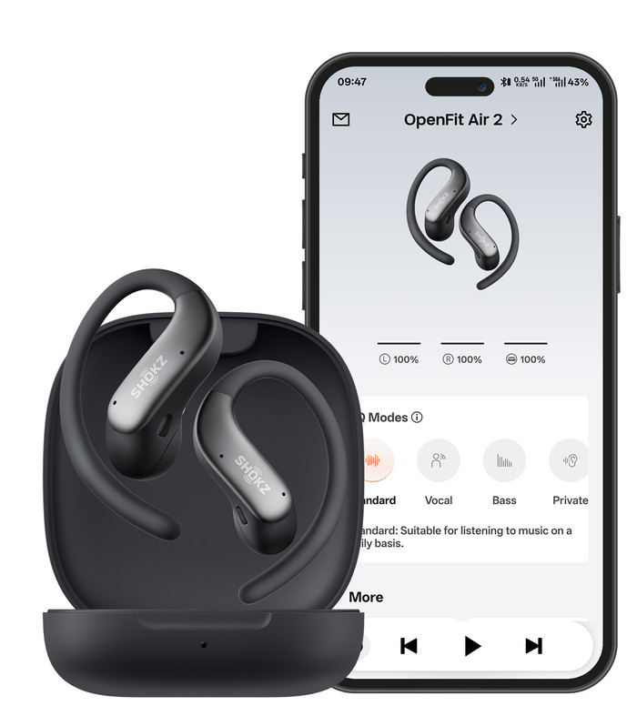 Shokz OpenFit Air 2 Zwart visual leverancier