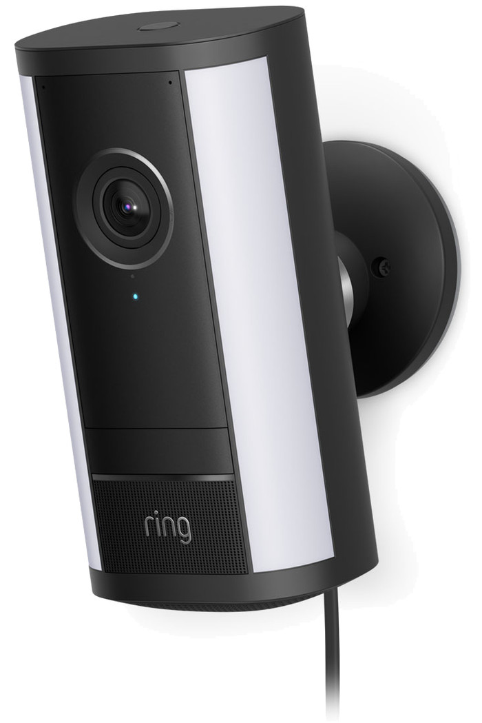 Ring Spotlight Cam Pro 2e Génération Filaire Noir côté droit