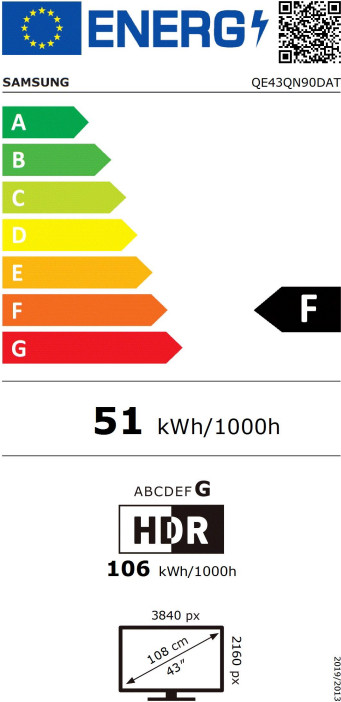 Samsung Neo QLED 43QN90D (2024) energy label