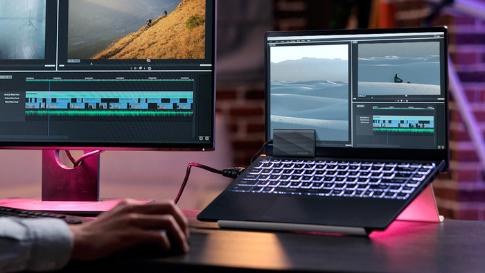 Samsung T9 Portable SSD 1TB Black product in use