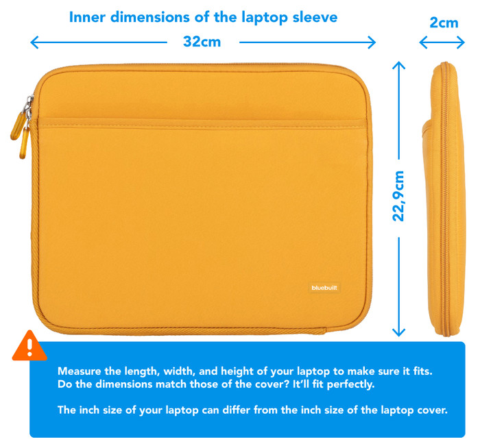 BlueBuilt Laptop Sleeve Width 32cm 13 - 14 inches Yellow visual Coolblue 1