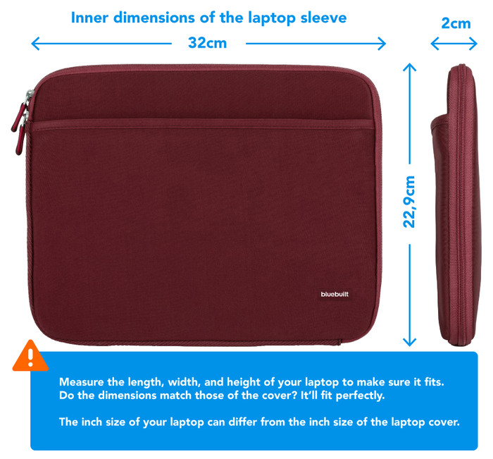 BlueBuilt Laptop Sleeve Width 32cm 13 - 14 inches Red visual Coolblue 1