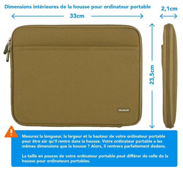 BlueBuilt Housse pour Ordinateurs Portables Largeur 33 cm 14 Pouces M Vert visuel Coolblue 1