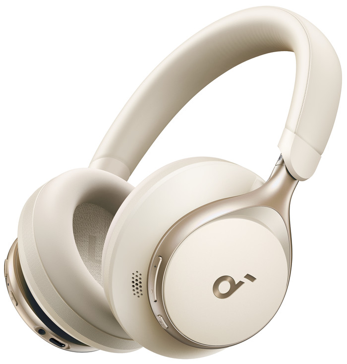 Soundcore Space One Cream + BlueBuilt Quick Charge Charger with USB-A Port 18W Black left side