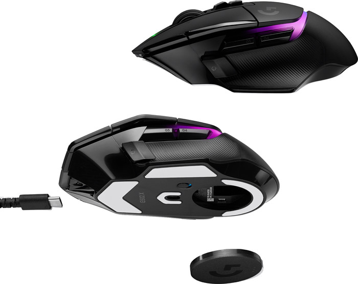 Logitech G502 X Plus Lightspeed Draadloze Gaming Muis Zwart detail