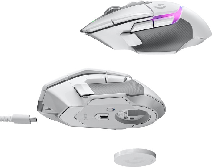 Logitech G502 X Plus Lightspeed Draadloze Gaming Muis Wit detail