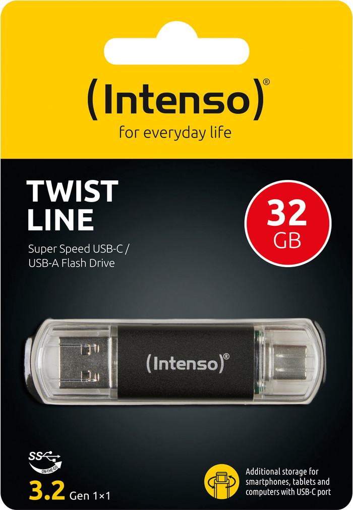 Intenso Twist Line USB-A/C 3.2 32 Go emballage