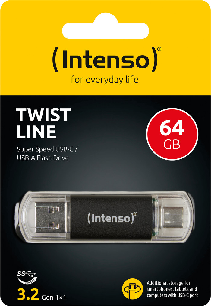 Intenso Twist Line USB-A/C 3.2 64GB packaging
