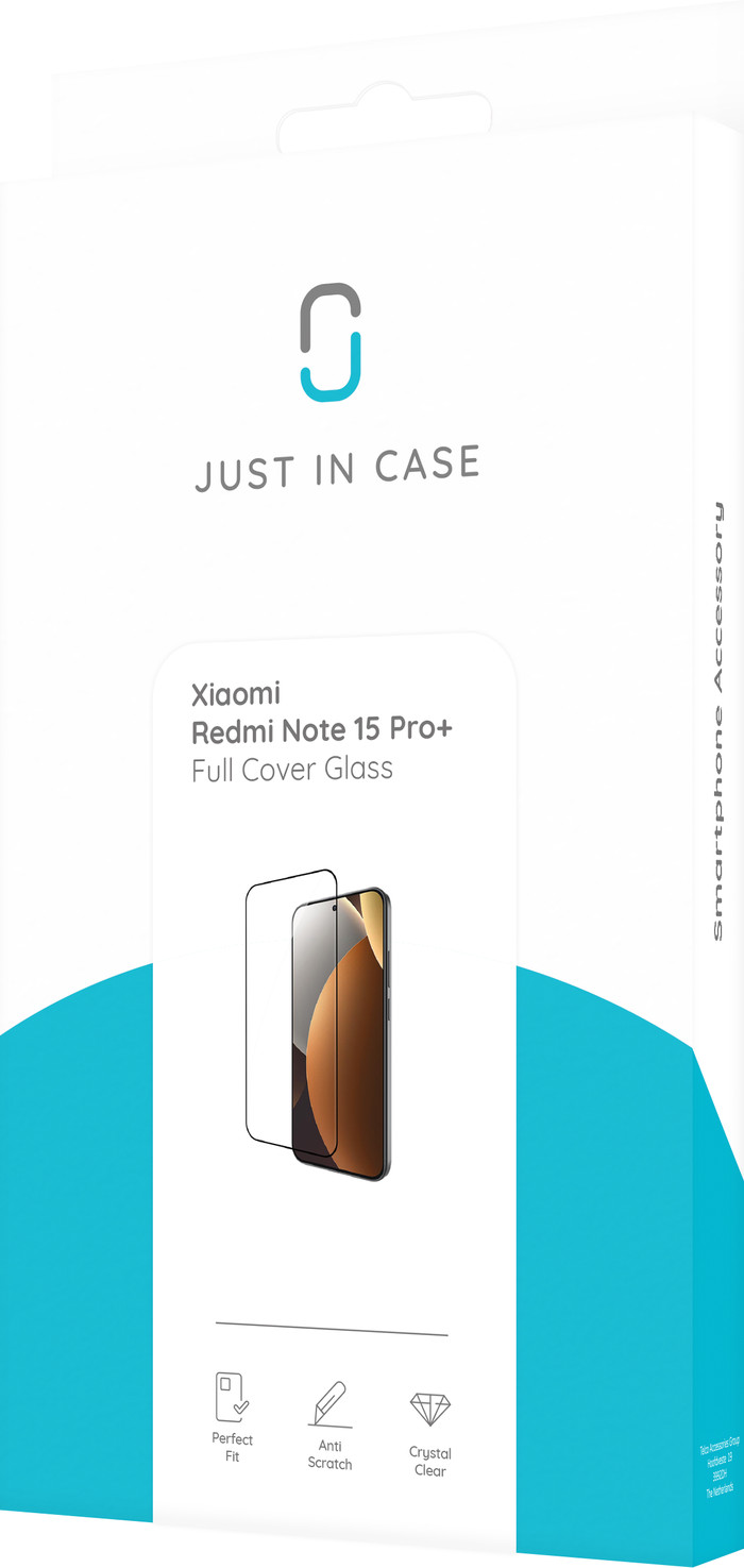 Just In Case Tempered Glass Xiaomi Redmi Note 15 Pro+ 5G Screenprotector verpakking