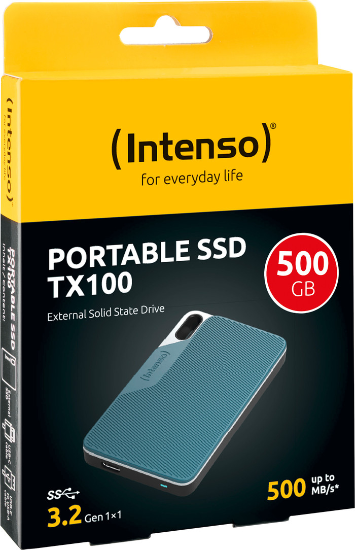Intenso TX100 Rugged 500GB packaging