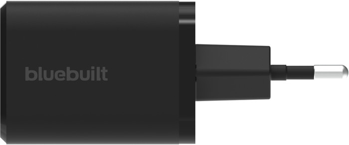 BlueBuilt Snellader met 2 Usb Poorten 38W Zwart + Usb C Kabel 1,5m detail