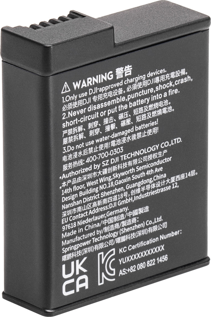 DJI Osmo Action 3 / 4 / 5 Extreme Battery côté droit